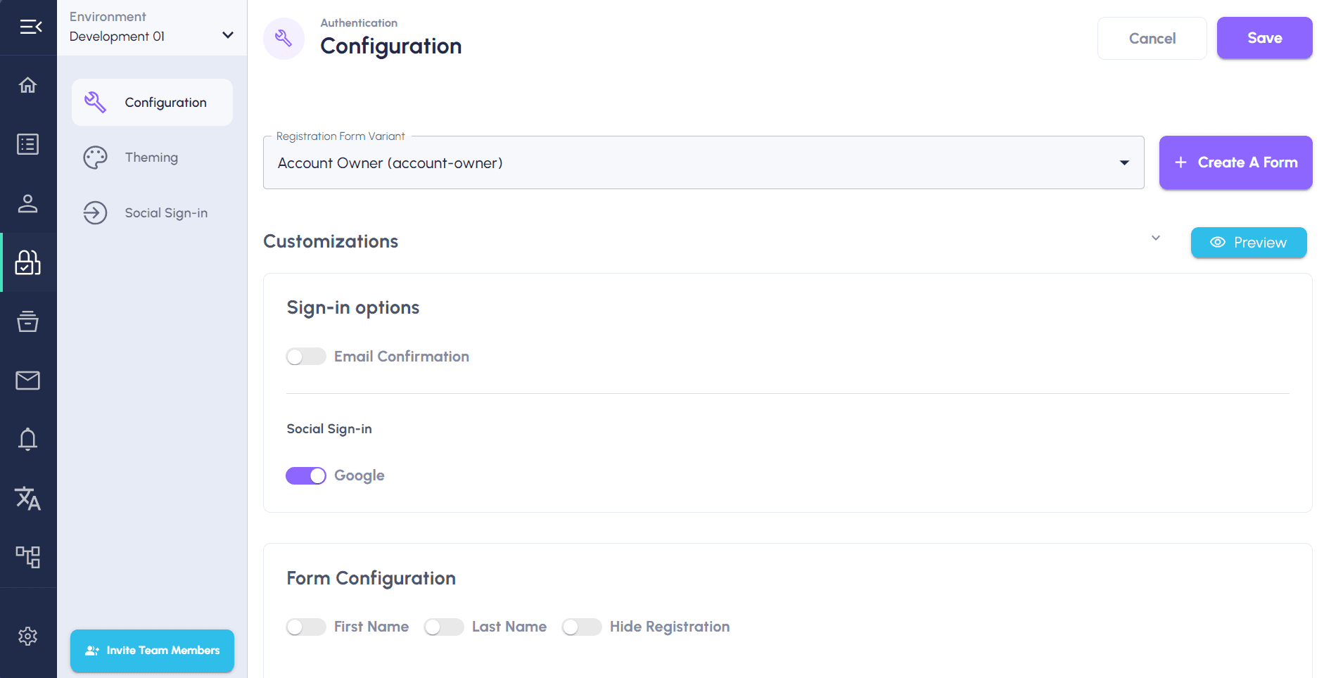 Add social sign-in registration login